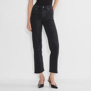 NWOT Aritzia Denim Forum The Arlo Hi-Rise 28L Straight Jeans in Black